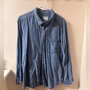 Caslon Long Sleeve Denim Shirt Size Large